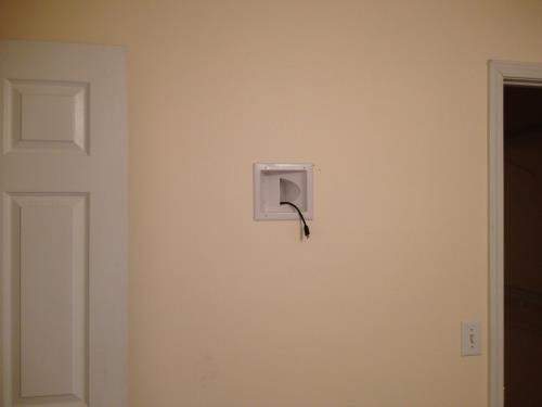 Wall Mount TV outlet with HDMI cable installation